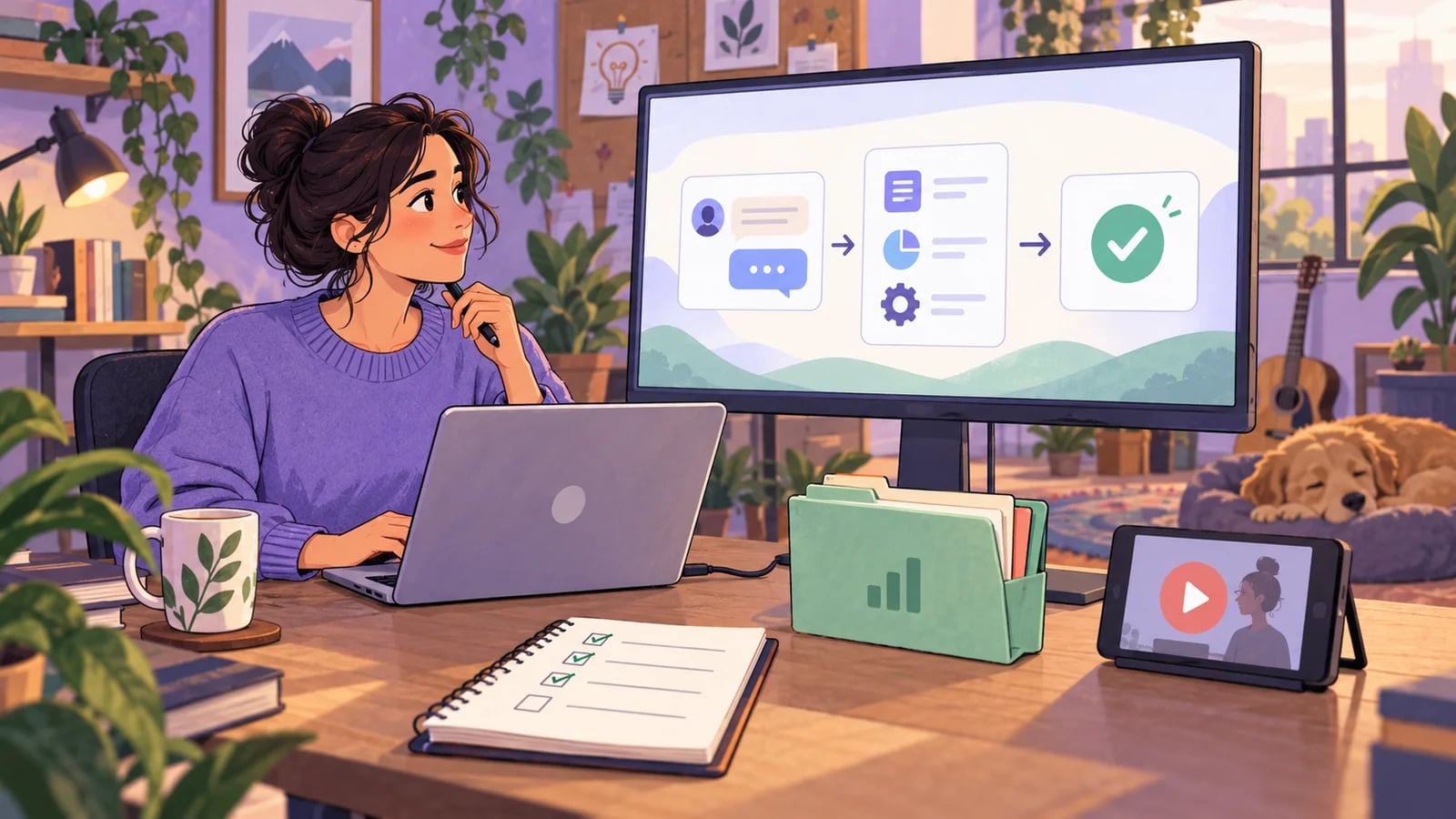 A founder rehearses a product demonstration with prepared sample data, a checklist, and a separate fallback recording.