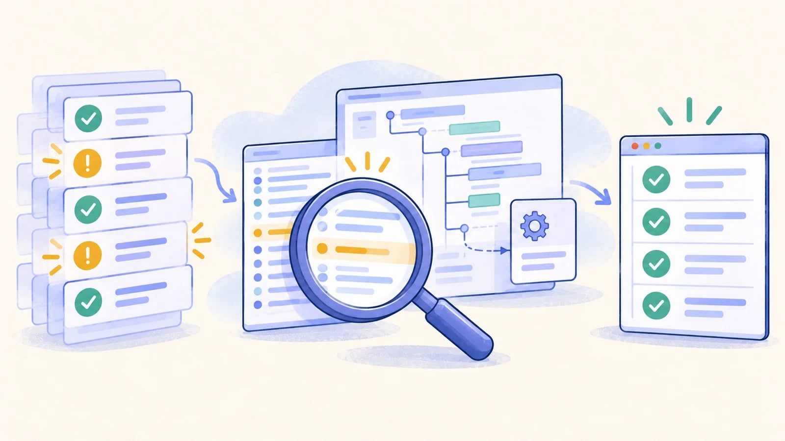 Timing, shared-data, and dependency evidence guide an intermittent failure toward a controlled repair.