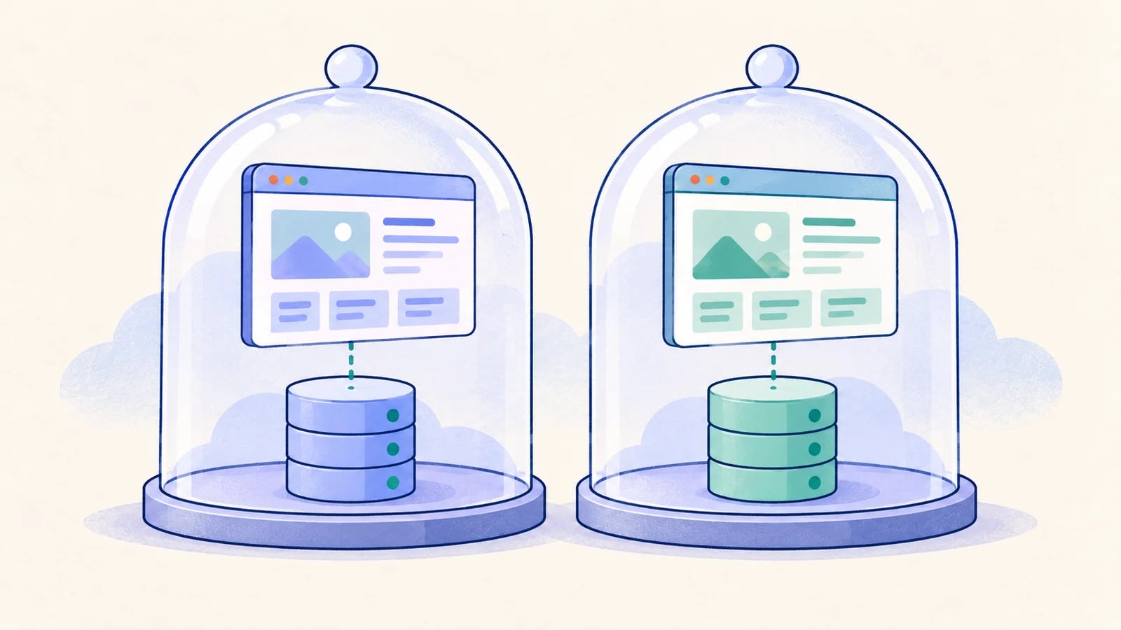 Two test lanes each have an independent browser session and their own backend data compartment.